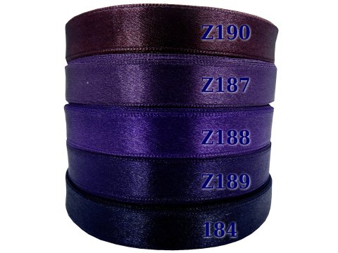 12mm wstążka atłasowa Z188 Fiolet rolka 25m 100% nylon satynowa ozdobna na kokardki dekorację świąteczne