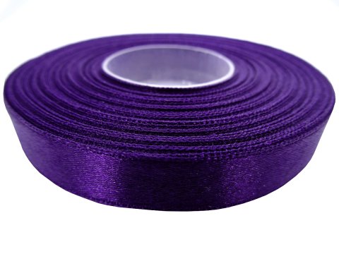 12mm wstążka atłasowa Z188 Fiolet rolka 25m 100% nylon satynowa ozdobna na kokardki dekorację świąteczne