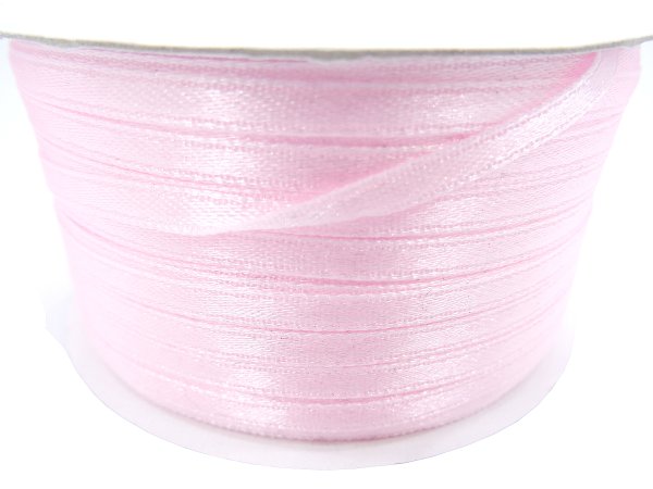 3mm wstążka atłasowa 137m dwustronna 104 Róż Ostry Jasny 100% nylon z dużym połyskiem gęsto tkana największa pasmanteria