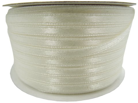 3mm wstążka atłasowa 137m dwustronna 163 Ecru Krem 100% nylon z dużym połyskiem gęsto tkana największa pasmanteria