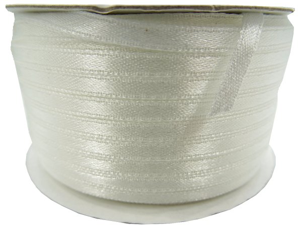 3mm wstążka atłasowa 137m dwustronna 183 Ecru Krem Jaśniesze od 163 100% nylon z dużym połyskiem gęsto tkana importer Gold-Pol