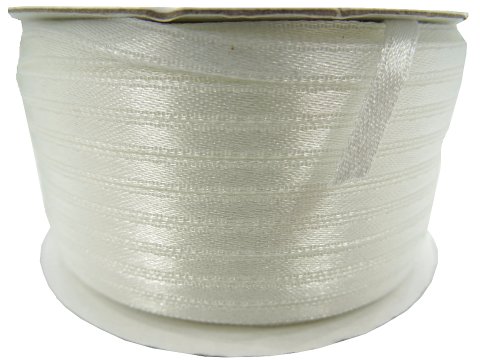 3mm wstążka atłasowa 137m dwustronna 183 Ecru Krem Jaśniesze od 163 100% nylon z dużym połyskiem gęsto tkana importer Gold-Pol