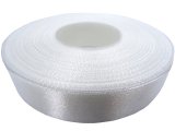 18mm wstążka atłasowa 101 Biała rolka 25m 100% nylon satynowa ozdobna na kokardki dekorację świąteczne