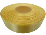 18mm wstążka atłasowa Z117 Złota rolka 25m 100% nylon satynowa ozdobna na kokardki dekorację świąteczne
