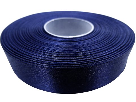18mm wstążka atłasowa 184 Granatowa rolka 25m 100% nylon satynowa ozdobna na kokardki dekorację świąteczne
