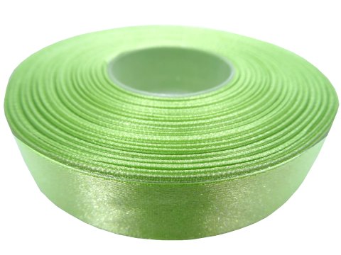 18mm wstążka atłasowa 140 Zielona Pistacja rolka 25m 100% nylon satynowa ozdobna na kokardki dekorację świąteczne