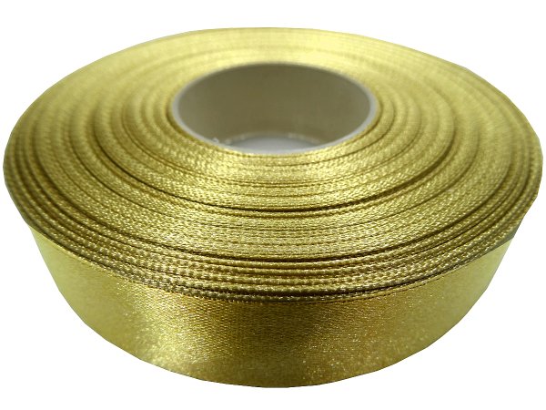 18mm wstążka atłasowa 165 Złota Oliwka rolka 25m 100% nylon satynowa ozdobna na kokardki dekorację świąteczne