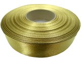 18mm wstążka atłasowa 165 Złota Oliwka rolka 25m 100% nylon satynowa ozdobna na kokardki dekorację świąteczne