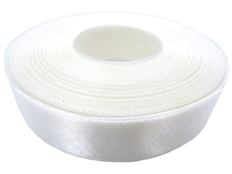 18mm wstążka atłasowa 163 Ecru Krem rolka 25m 100% nylon satynowa ozdobna na kokardki dekorację świąteczne