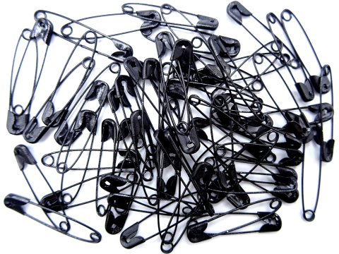 Agrafki 27-31mm MIX 60szt CZARNE agrafka luzem krawieckie metalowe na imprezy sportowe festyny importer Goldpol Warszawa