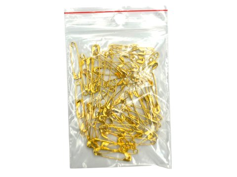 Agrafki 22mm "00" 60szt ZŁOTE agrafka luzem krawieckie metalowe na imprezy sportowe festyny największy wybór Goldpol Warszawa