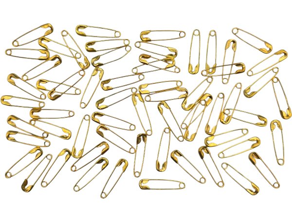 Agrafki 18mm "000" 60szt ZŁOTE agrafka metalowa klasycznie mała na imprezy sportowe krawieckie stacjonarnie Gold-Pol Warszawa