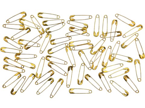 Agrafki 18mm "000" 60szt ZŁOTE agrafka metalowa klasycznie mała na imprezy sportowe krawieckie stacjonarnie Gold-Pol Warszawa