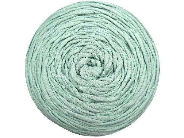 Spaghetti cotton MIĘTOWY SPŁOWIAŁY  cena za 1 sztukę około 120m włóczka z recyklingu t-shirt nici bawełna sklep w