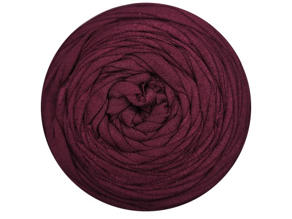 Spaghetti cotton BORDO WIŚNIA BAKŁAŻAN CIEMNY cena za 1 sztukę około 120m włóczka z recyklingu t-shirt nici bawełna