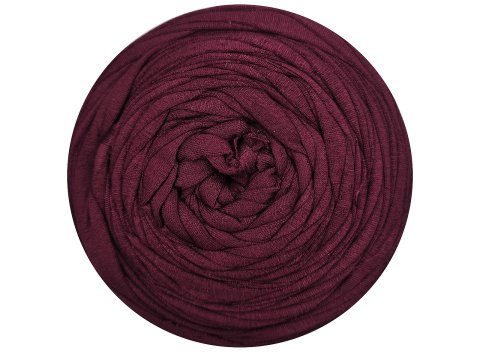 Spaghetti cotton BORDO WIŚNIA BAKŁAŻAN CIEMNY cena za 1 sztukę około 120m włóczka z recyklingu t-shirt nici bawełna