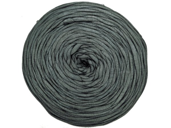 Spaghetti cotton SZARY CIEMNY GŁADKI cienki cena za 1 sztukę około 120m włóczka z recyklingu t-shirt nici bawełna