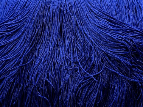 Frędzle 15cm 204 ROYAL BLUE DARK CIĘTE na metry cena za 1m taneczne acetatowe długie na taśmie sklep GOLD-POL Warszawa