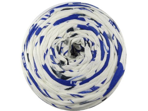 Spaghetti cotton OFF WHITE KWIATY MALOWANE  cena za 1 sztukę około 120m włóczka z recyklingu t-shirt nici bawełna