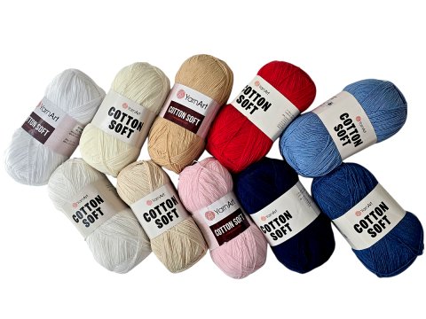COTTON SOFT 01 BIAŁY 100g 600m YarnArt cieńka włóczka bawełniana na sweter letni, obrus ombre w najniższej cenie w Warszawie-POL