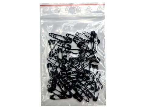 Agrafki 18mm ''000'' 60szt CZARNE 000 agrafka luzem krawieckie metalowe na imprezy sportowe klasyczne małe tylko online
