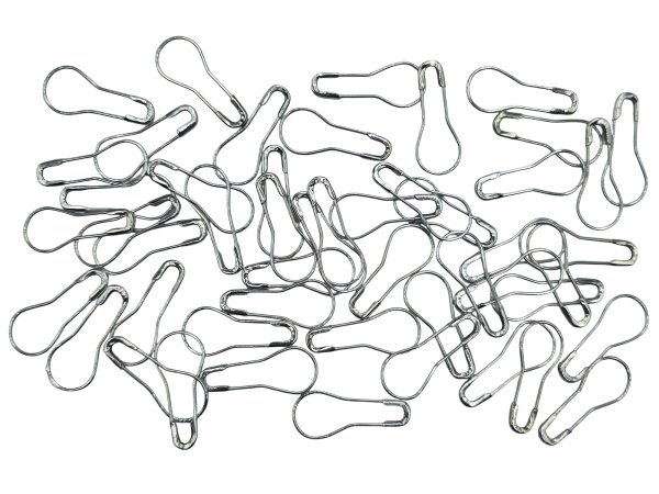 Agrafki 22mm 50szt SREBRNE znaczniki dziewiarskie odzieżowe krawieckie metalowe do metkowania importer agrafek