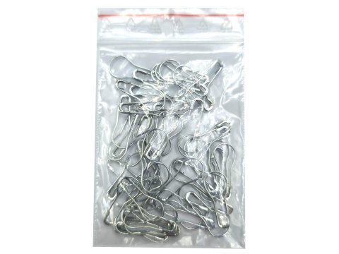 Agrafki 22mm 50szt SREBRNE znaczniki dziewiarskie odzieżowe krawieckie metalowe do metkowania importer agrafek