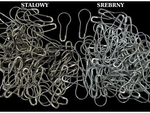 Agrafki 22mm 50szt SREBRNE znaczniki dziewiarskie odzieżowe krawieckie metalowe do metkowania importer agrafek