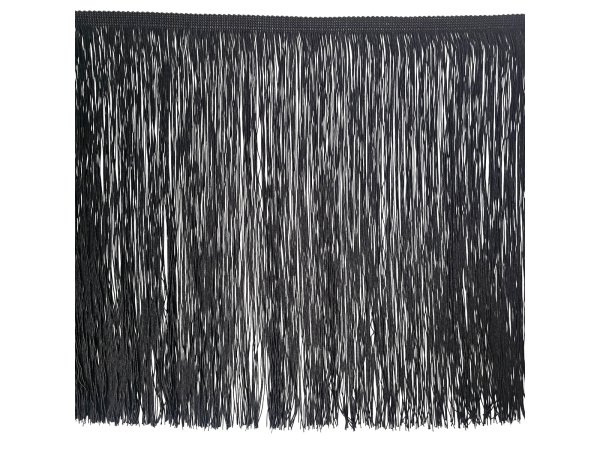 Frędzle 40cm acetatowe Czarne taneczne cena za 1m sklep hurtownia frędzli tanecznych w Warszawie