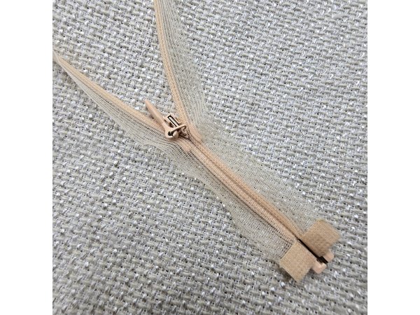 Suwak 40cm kryty rozdzielczy NUDE CIELISTY PRZEZROCZYSTY cena za 1 szt zamek express suwaki kryte sklep hurtownia suwaków