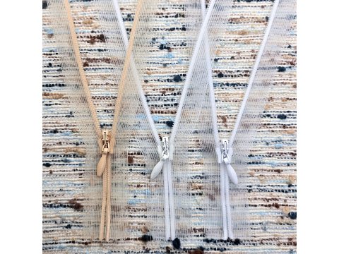 Suwak 60cm kryty nierozdzielczy ECRU KREM PRZEZROCZYSTY cena za 1 szt zamek express suwaki kryte hurtownia suwaków Warszawa