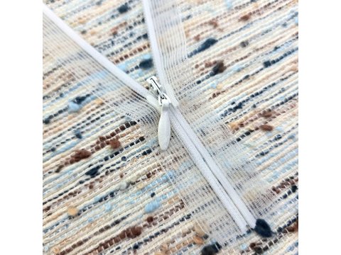 Suwak 60cm kryty nierozdzielczy ECRU KREM PRZEZROCZYSTY cena za 1 szt zamek express suwaki kryte hurtownia suwaków Warszawa