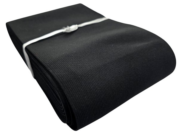 Guma tkana 15cm 150mm tkana Czarna cena za Hurt 25m gumka krawiecka odzieżowa do rehabilitacji mebli hurtownia gum Warszawa