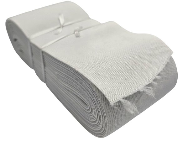 Guma tkana 10cm 100mm tkana Biała cena za Hurt 25m gumka krawiecka odzieżowa do rehabilitacji mebli hurtownia gum Warszawa