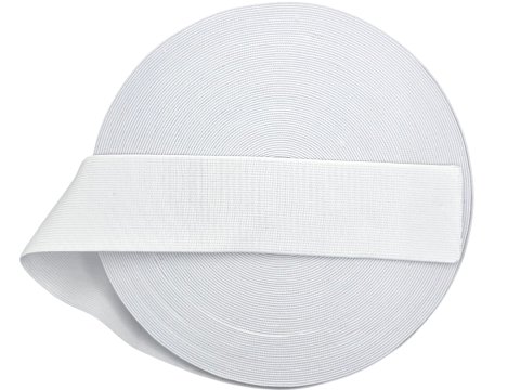 .Guma 5cm 50mm Polska tkana Biała cena za hurt 25m gumka krawiecka odzieżowa szeroka hurtownia gum Gold-Pol Warszawa