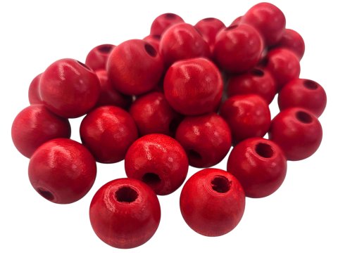 Korale drewniane 20mm NATURALNE HURT 1kg koraliki lakierowane z dużą dziurką paciorki makrama hurtownia korali Warszawa