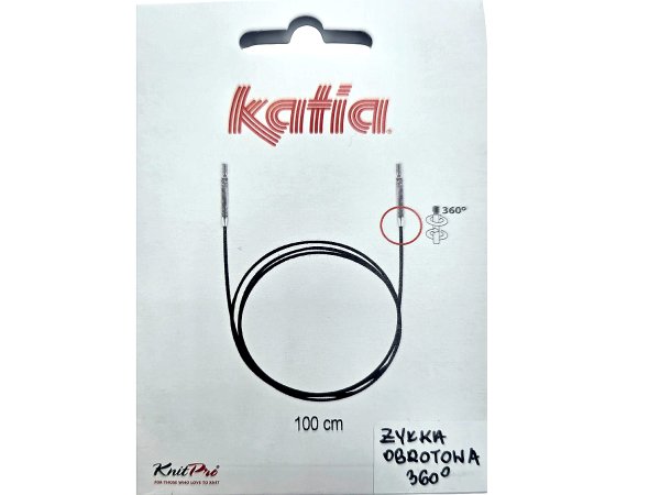 Żyłka 100cm 360° wymienna obrotowa KnitPro by Katia idealne wygodne w podróży sklep z włóczkami i akcesoriami Kati Warszawa