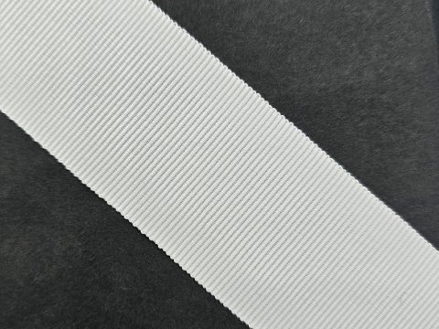 Ryps 38mm 272 Biały Mleczny Jasne Ecru taśma tasiemka wstążka rypsowa 1m francuska tasiemki rypsowe w najlepszej jakości