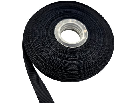 Ryps 10mm Czarny HURT 10 rolek po 27,4m tasiemka rypsowa stwórz stylowe kokardki i solidne uszy do torebek ze wstążki rypsowej