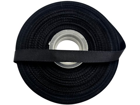 Ryps 10mm Czarny HURT 10 rolek po 27,4m tasiemka rypsowa stwórz stylowe kokardki i solidne uszy do torebek ze wstążki rypsowej