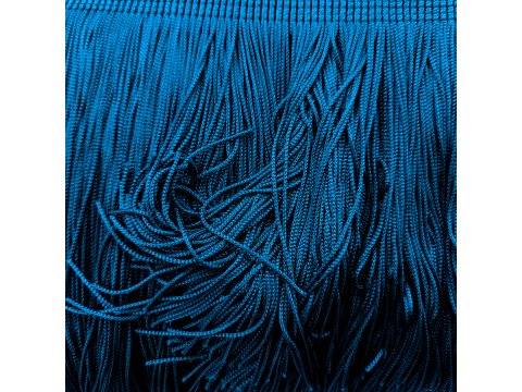 Frędzle taneczne 15cm 228 TURKUS CIEMNY CIĘTE na metry cena za 1m acetatowe długie na taśmie największy sklep GOLD-POL Warszawa