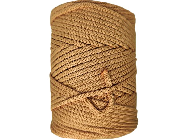 Sznurek 5mm 110m 210 BEŻ KARMEL płaski 100% poliestrowy na torebki sklep hurtownia ze sznurkami Warszawa