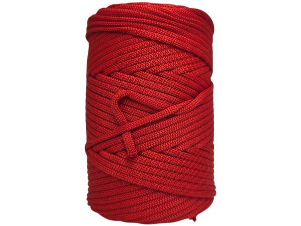 Sznurek 5mm 110m 370 CZERWONY płaski 100% poliestrowy na torebki sklep hurtownia ze sznurkami Warszawa