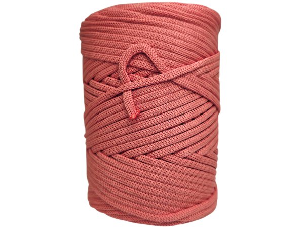 Sznurek 5mm 110m 340 PEACH BRZOSKWINIOWY płaski 100% poliestrowy na torebki sklep hurtownia ze sznurkami Warszawa