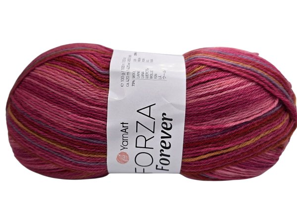 FORZA FOREVER 2706 MIX BORDO YarnArt 100g 420m melanż ombre włóczka skarpetkowa na ciepłe skarpety sklep GOLDPOL