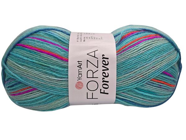 FORZA FOREVER 2711 MIX AQUA YarnArt 100g 420m melanż ombre włóczka skarpetkowa na ciepłe skarpety sklep GOLDPOL
