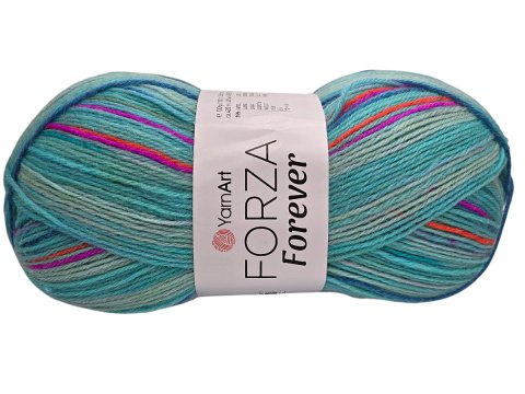 FORZA FOREVER 2711 MIX AQUA YarnArt 100g 420m melanż ombre włóczka skarpetkowa na ciepłe skarpety sklep GOLDPOL