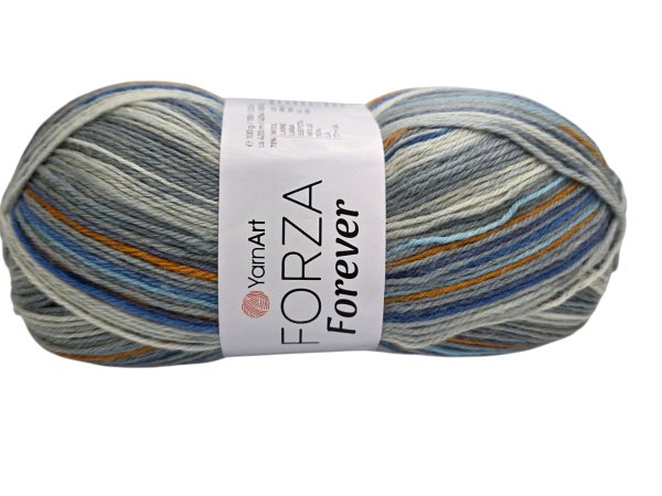 FORZA FOREVER 2713 MIX SZAROŚCI YarnArt 100g 420m melanż ombre włóczka skarpetkowa na ciepłe skarpety sklep GOLDPOL