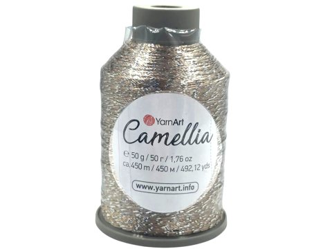 CAMELLIA NEW 418 BEŻ LATTE 50g 450m kordonek metalizowany YarnArt hurtownia kordonków Warszawa