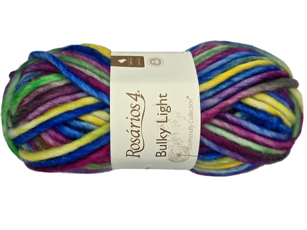 BULKY LIGHT 53 MIX TĘCZA marki Rosarios4 100g 60m 100% wełna owcza czesankowa hurtownia włóczek najniższe